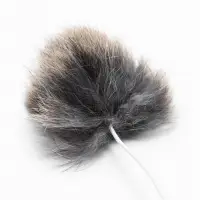 Дразнилка-удочка "Меховой пушок на трех резинках", на деревянной палочке 50 см