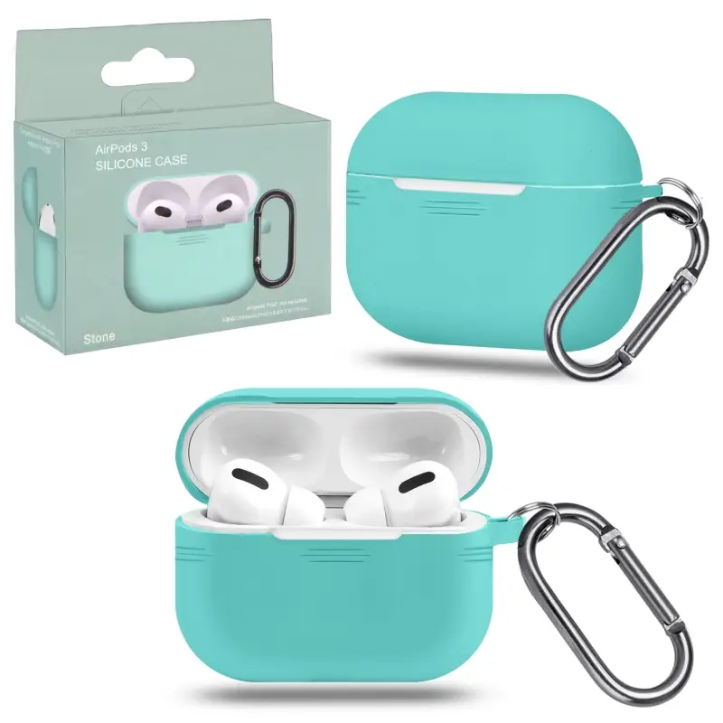 Чехол APods 3 с карабином №17 sky blue