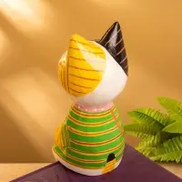 Сувенир дерево "Кошка сидящая" цв. жёлтый, 10х10х28 см