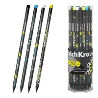 Карандаш чернографитный с ластиком ErichKrause &laquo;Sport DNA&raquo;, НВ, грифель d=2.2 мм, пластик, круглый в тубусе, МИКС