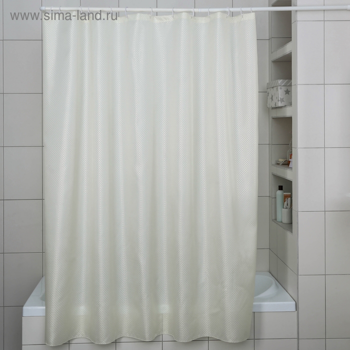 Штора для ванной &laquo;Бриллиант&raquo;, 180&times;180 см, полиэстер, цвет слоновой кости