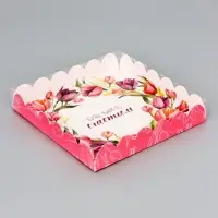 Коробка для печенья, &laquo;Тюльпаны&raquo;, 18&times;18&times;3 см