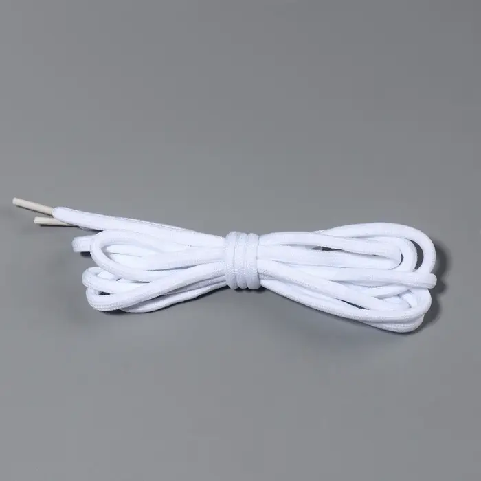 Шнурки для обуви, пара, круглые, d=3 мм, 120 см, белые