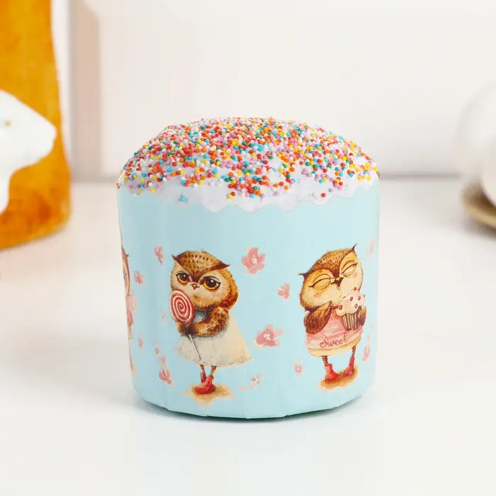 Форма бумажная для кекса, маффинов и кулича &laquo;Совушки&raquo;, 70&times;60 мм, МИКС