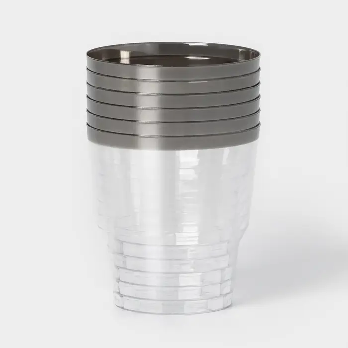 Стакан пластиковый одноразовый &laquo;Кристалл&raquo;, 200 мл, с металлизированными каемками, цвет прозрачный