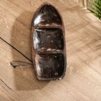 Менажница "Лодочка"  дерево Джати, 30х13х5 см, цв. тёмно-коричневый