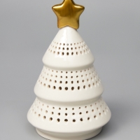 Светодиодная фигура "Елка с золотой звездой" 17.5х11х11, 1 LED, LR44x3(в компл.), Т/БЕЛЫЙ