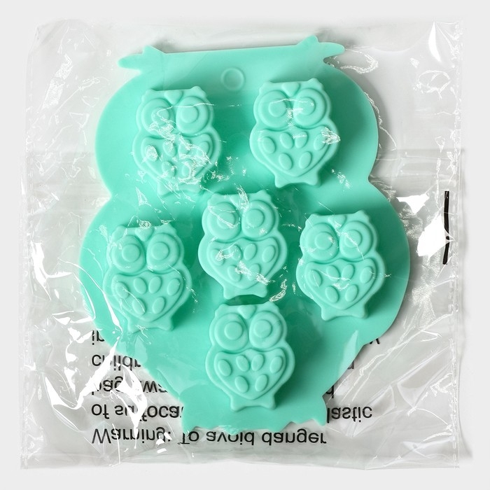 Форма для конфет и шоколада Доляна &laquo;Совы&raquo;, силикон, 12,5&times;11 см, 6 ячеек (3,3&times;2,7&times;1,5 см), цвет МИКС