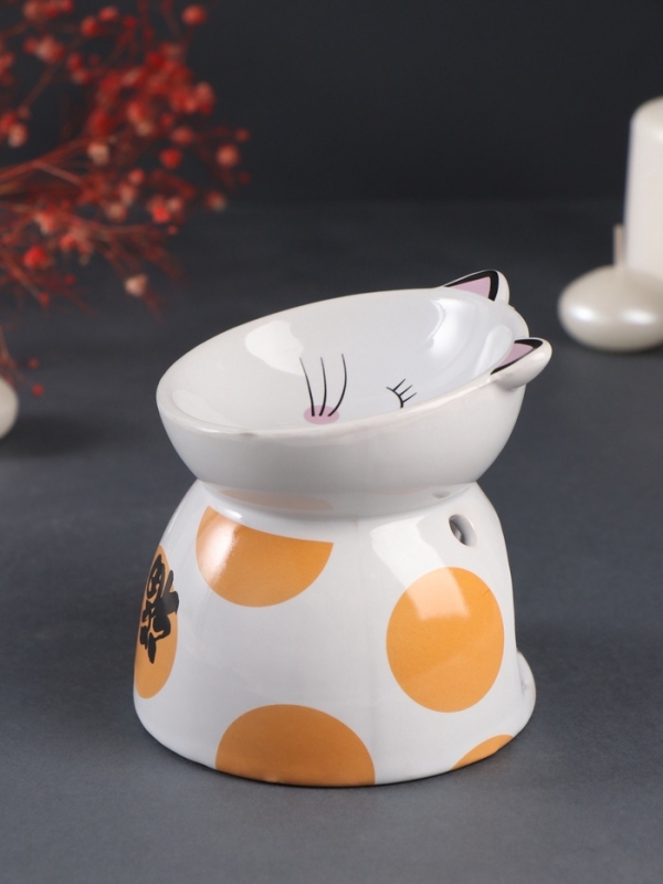 Аромалампа керамика "Котик пятнистый" 10,5х10,5х10,5 см