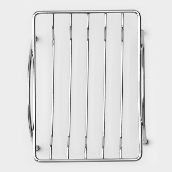 Мыльница на ножках Доляна &laquo;Вернисаж&raquo;, 12&times;9&times;3 см, цвет хромированный