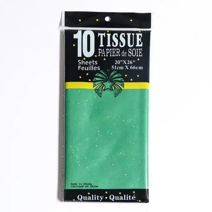 Бумага упаковочная тишью, &laquo;Конфетти&raquo;, тёмно - зелёный, 50&times;66 см