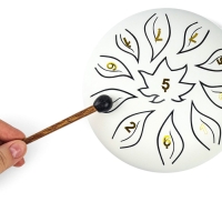 Глюкофон - музыкальный инструмент, цветок белый, 11 лепестков, 18 х 18 х 11 см