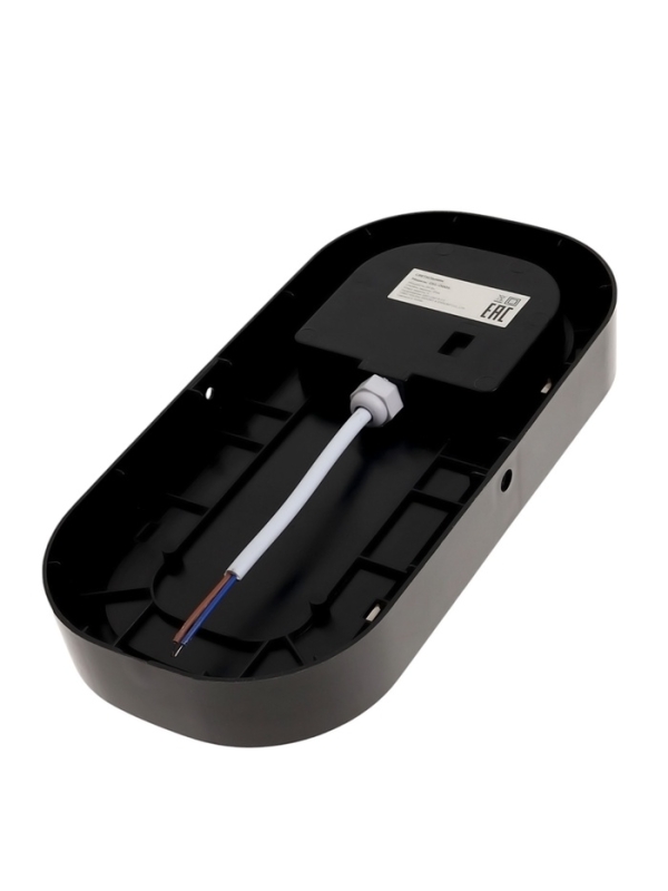 Светильник светодиодный, 24 Вт, IP54, 4000К, 220 В, овал, черный