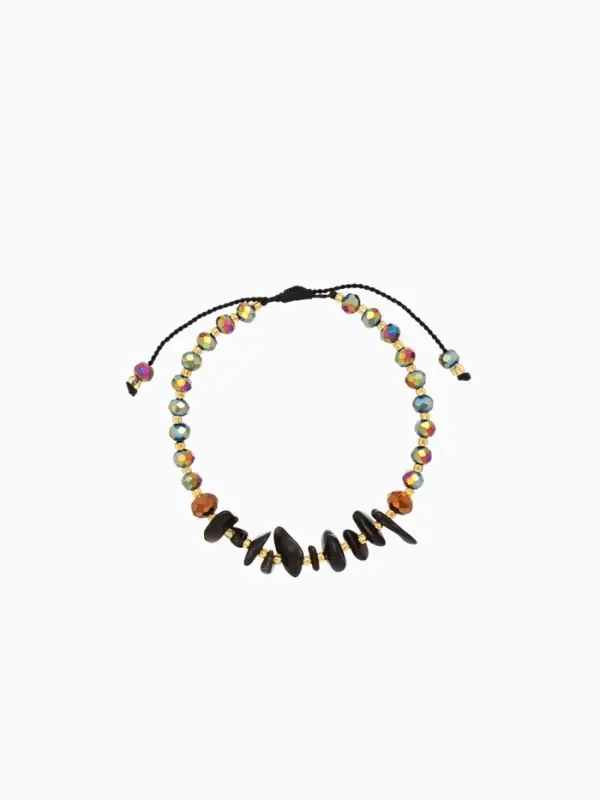 Браслет, длина 16 см, цв. разноцветный, перламутр