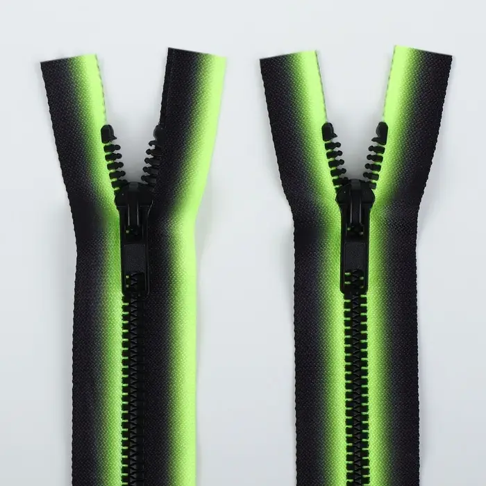 Молния &laquo;Трактор&raquo;, №5, разъёмная, замок автомат, 50 см, зелёная, чёрная