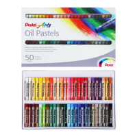 Пастель масляная, 50 цветов, Pentel, 8/60мм, в картоне
