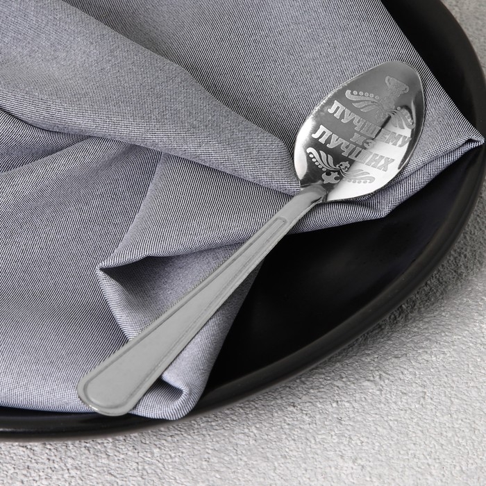 Ложка чайная с гравировкой &laquo;100% мужику&raquo;, на подарочной открытке, 3 х 14 см.