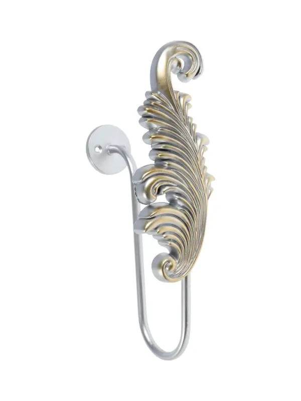 Крючок для штор CAPPIO KS042, цвет серебро с золотом, набор 2 шт