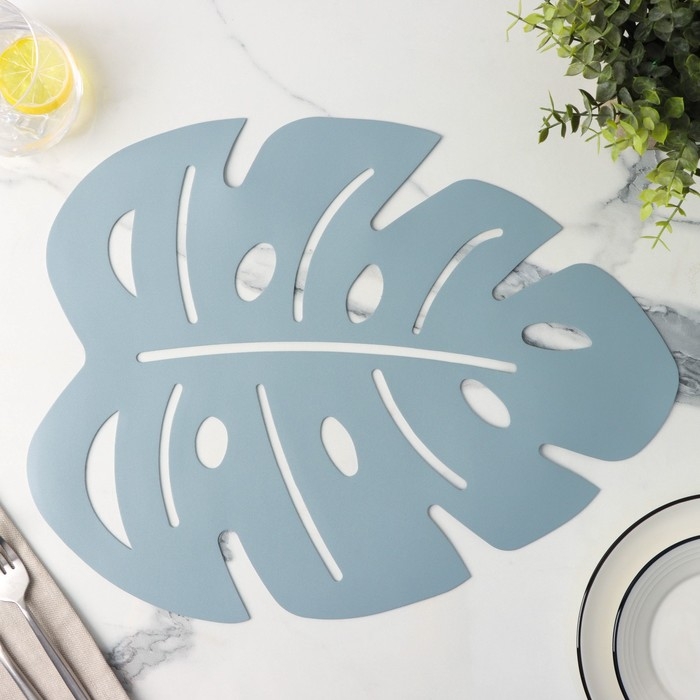 Салфетка сервировочная на стол &laquo;Лист&raquo;, 46&times;35 см, цвет серый