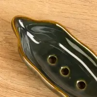 Соусник "Листочек"  керамика, цв. зелёный, 11х4х2,5 см