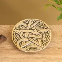 Подставка под благовония "Пентакль и Змеи" алюминий 10,5 см