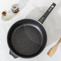 Сковорода &laquo;Гранит&raquo;, d=28 см, съёмная ручка, антипригарное покрытие, цвет серый