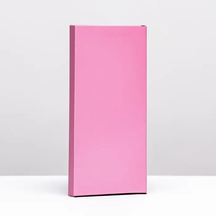 Подарочная коробка под плитку шоколада, с окном, розовая, 17&times;8&times;1.4 см