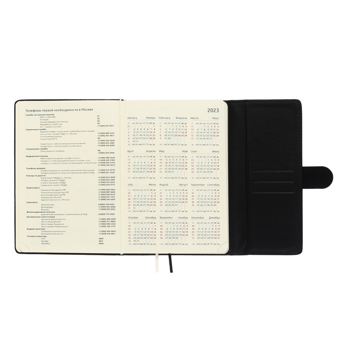 Ежедневник датированный 2024 A5 176 листов, deVENTE.Tudor, твёрдая обложка из искусственной кожи, ляссе, кремовый блок 70 г/м2, чёрный