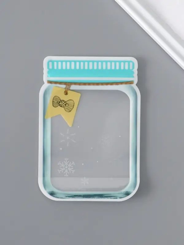 Пакет для хранения "Стеклянная баночка. Бант и снежинки", застёжка zip-lock 15,1х10,6+5,5 см   10886