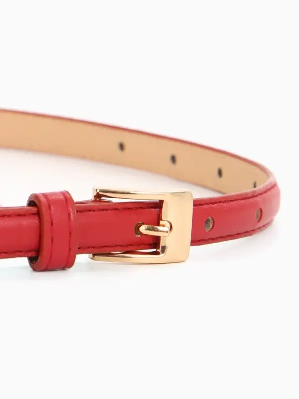 Ремень жен 02-01-01-01, Март2501, 1,3*0,3*110 см, без винта, пряж золото, 1 прокол,