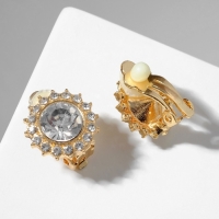 Клипсы &laquo;Подсолнух&raquo;, цвет белый в золоте