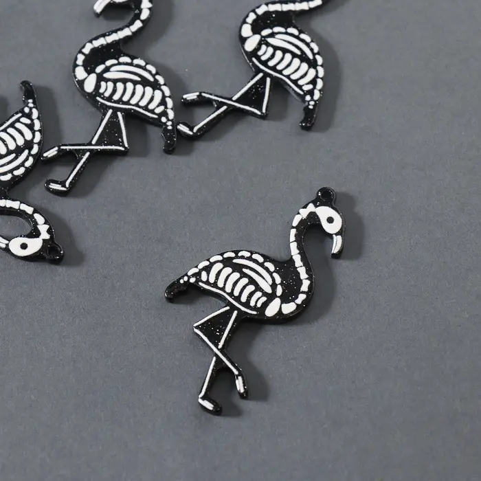 Декор для творчества акрил двусторонний "Скелет фламинго" блеск 5,2х2,8х0,3 см