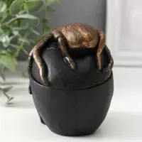 Шкатулка с крышкой &laquo;Череп&raquo;, 10&times;8&times;10 см, чёрная