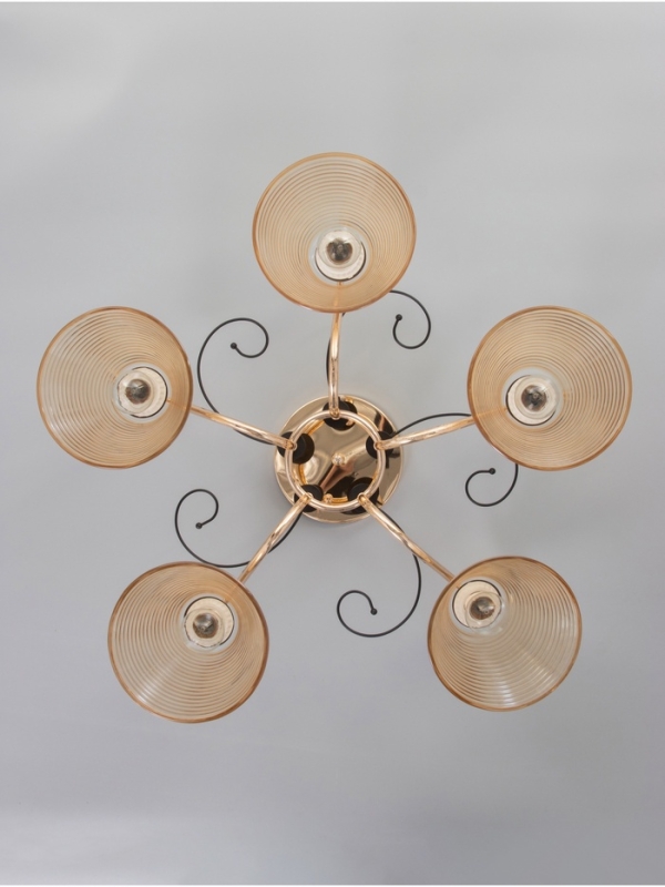 Люстра "Кольцо" 5х40Вт Е27 золото 58х58х24см