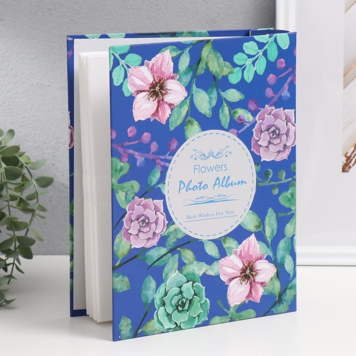 Фотоальбом на 100 фото 10х15 см "Лесные цветы" в коробке МИКС 26,5х21х5,3 см