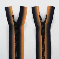 Молния &laquo;Трактор&raquo;, №5, разъёмная, замок автомат, 50 см, оранжевая, чёрная