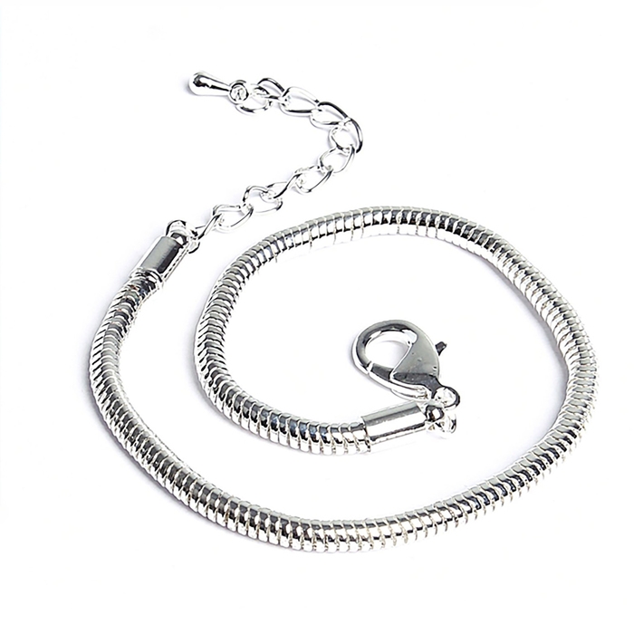 Основа для браслета &laquo;Карабин&raquo;, цвет серебро, 20 см