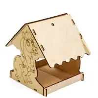 Кормушка для птиц дерево 18 x 16 x 15 см, Разобранная. "Лошадь"  Символ Года