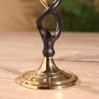 Подсвечник на 1 свечу "Золотое сечение" латунь, черный с золотом 7х7х24,5 см