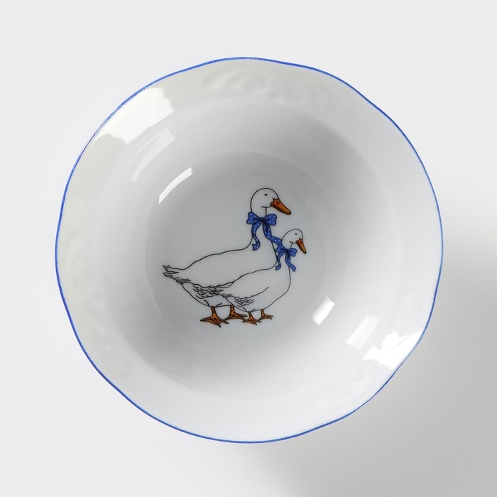 Салатник фарфоровый &laquo;Гуси&raquo;, 300 мл, d=14 см