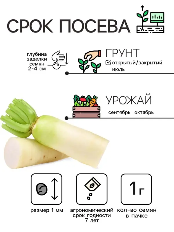 Семена Дайкон "Нацукаши", 1 г