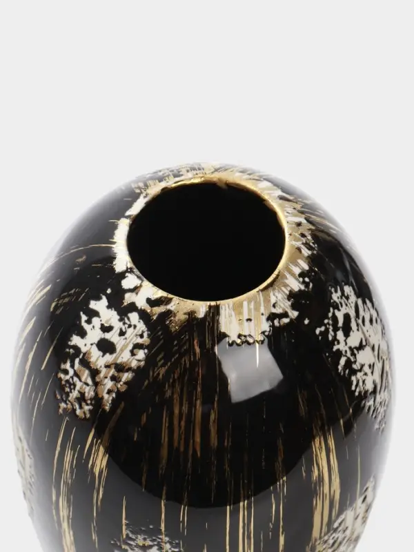 Ваза настольная керамика "Васко" классик, 23х12 см, чёрный