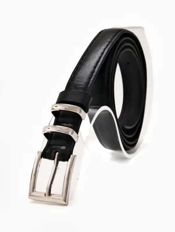 Ремень жен 03-01-02-01, Июнь2502, 2*0,3*110 см, без винта, пряж металл, 1 прокол, черный