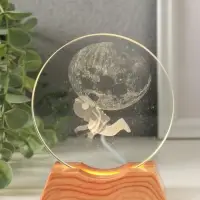 Сувенир стекло свет "Диск. Открытый космос" 5хLED d=10 см, USB 10х4х11,4 см