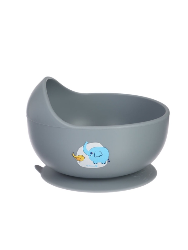 Крошка я, силиконовая миска, серия со слонеком, серый SL-07261