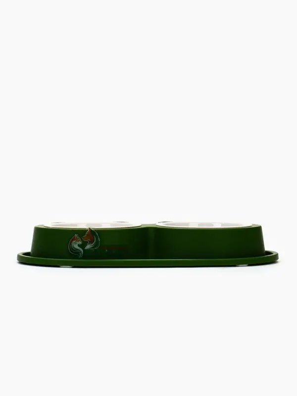 Миска двойная фигурная 29,5 х 14 х 4 см, зелёная