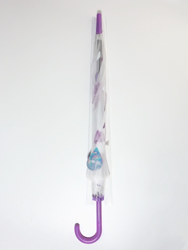 Зонт-трость п/авт R45/54 8сп ПВХ зонтики ручка-крюк МИКС