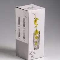 Ваза настольная стекло "Геометрия" лучики, 15,5х5,5 см, прозрачный