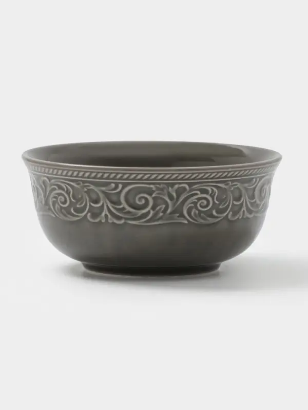 Салатник WY Floral Laceware, 700 мл, d=15 см, фарфор, серая