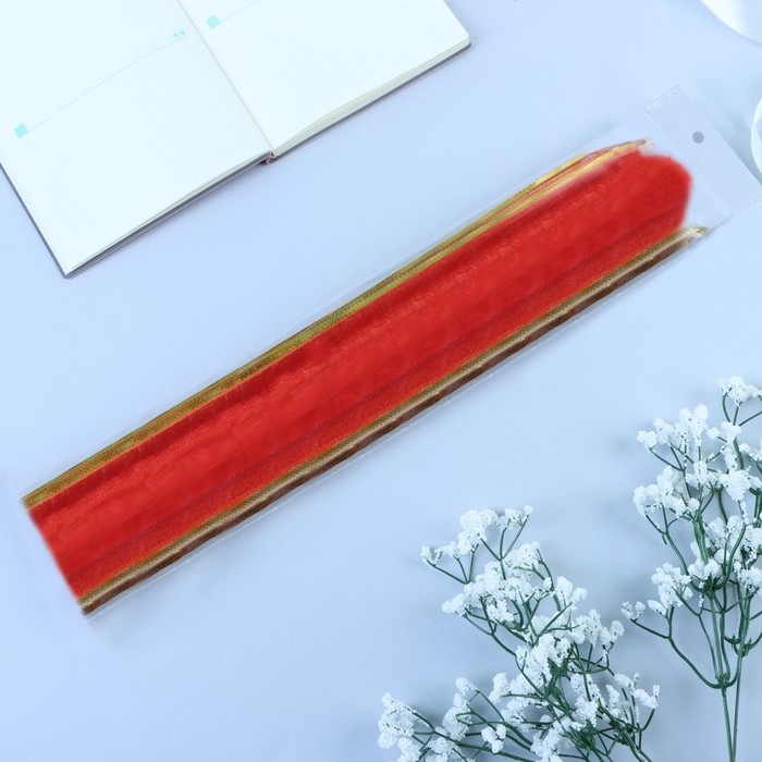 Бант-бабочка №7 "Золотая полоса", цвет красный